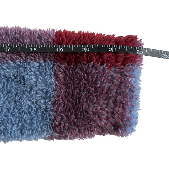 NWT Eddie Bauer Plush 1/4 Zip Plaid Super Soft Fleece Pullover - XS - Blue & Red - Picture 8 of 12